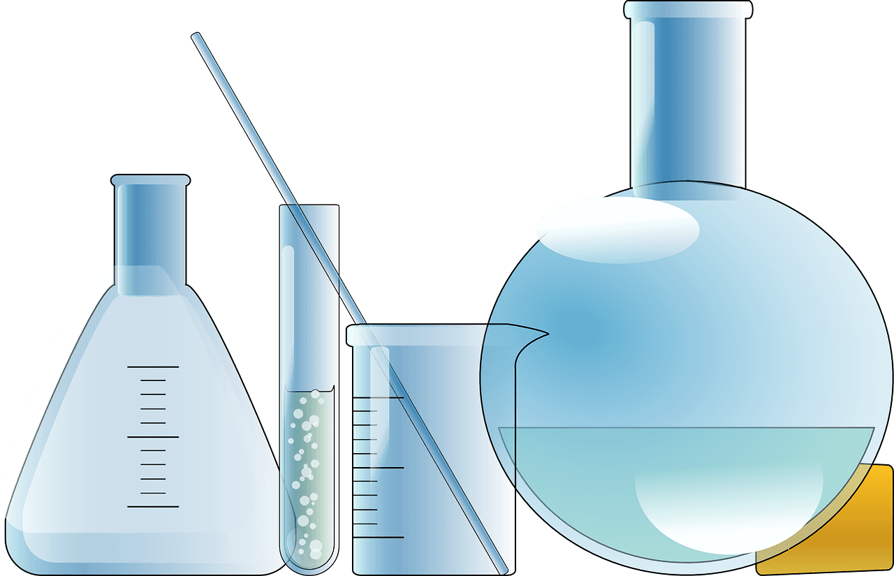 Various glassware and cups used in a chemistry lab